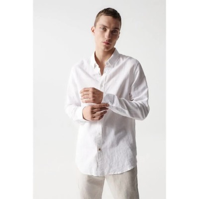 риза,с,дълъг,ръкав,мъжки,ризи,salsa,jeans,cotton,linnen,regular,fit,long,sleeve,shirt,white,(white)