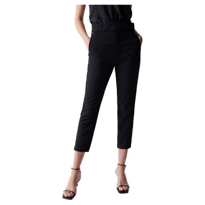дънки,дамски,панталони,salsa,jeans,cropped,slim,high,chino,pants,black