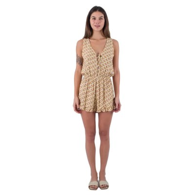 дамски,гащеризони,hurley,city,block,lace,up,romper,trc1,(brown)