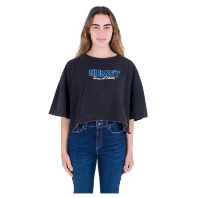 тениска,дамски,тениски,hurley,oceancare,tour,cropped,short,sleeve,t,shirt,black