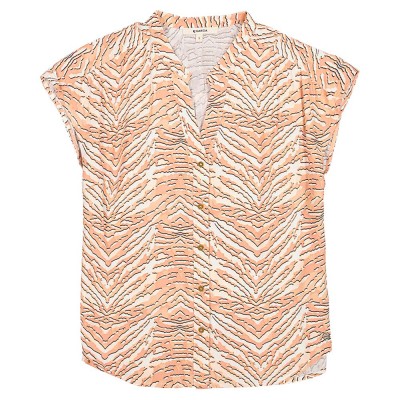 риза,с,къс,ръкав,дамски,блузи,дамски,ризи,garcia,e30031,short,sleeve,shirt,orange