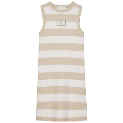 дънки,детски,поли,и,рокли,calvin,klein,jeans,rib,sleeveless,dress,beige