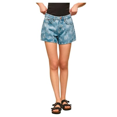 къси,панталони,дамски,панталони,pepe,jeans,marly,floral,1,4,denim,shorts,blue