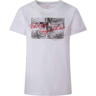 тениска,дамски,тениски,pepe,jeans,nicole,short,sleeve,t,shirt,white