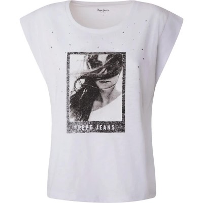 тениска,дамски,тениски,pepe,jeans,opal,short,sleeve,t,shirt,white,(white)