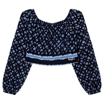 риза,с,дълъг,ръкав,детски,ризи,pepe,jeans,salma,long,sleeve,shirt,blue,(multi)