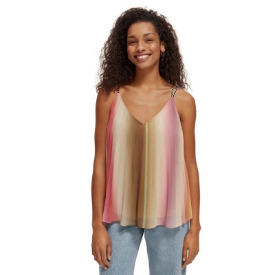 тениска,дамски,тениски,scotch,&,soda,pleated,rainbow,sleeveless,t,shirt,multicolor