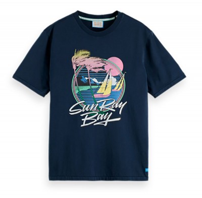 тениска,мъжки,тениски,scotch,&,soda,artwork,short,sleeve,t,shirt,blue