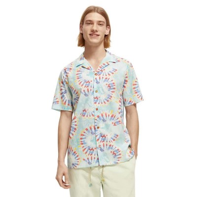 риза,с,дълъг,ръкав,мъжки,ризи,scotch,&,soda,voile,printed,long,sleeve,shirt,green,(mint,flower,tie,dye)