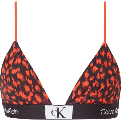 дамско,бельо,дамски,бикини,и,танкини,calvin,klein,unlined,triangle,bra,blur,leopard,hazard,(orange)