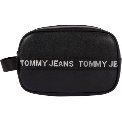 несесер,тоалетни,принадлежности,tommy,jeans,essential,leather,wash,bag,black