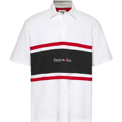 дънки,мъжки,блузи,с,яка,tommy,jeans,clbk,linear,rugby,short,sleeve,polo,white