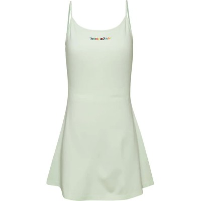 дънки,дамски,поли,и,рокли,tommy,jeans,color,serif,flare,sleeveless,dress,green,(minty)