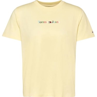 тениска,дамски,тениски,tommy,jeans,reg,color,serif,linear,short,sleeve,t,shirt,yellow,(lemon,zest)
