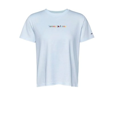 тениска,дамски,тениски,tommy,jeans,reg,color,serif,linear,short,sleeve,t,shirt,blue