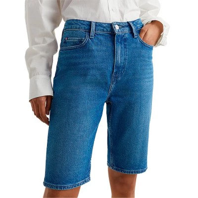 къси,панталони,дамски,панталони,tommy,hilfiger,w40212,straight,fit,high,waist,denim,shorts,blue,(suki)