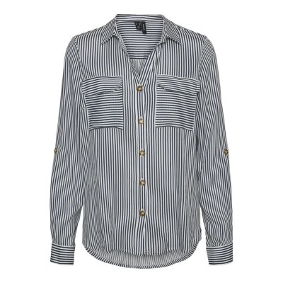 риза,с,дълъг,ръкав,дамски,блузи,дамски,ризи,vero,moda,bumpy,new,long,sleeve,shirt,snow,whitetripes,india,ink,(blue)