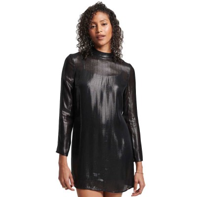 рокля,дамски,поли,и,рокли,superdry,studios,sparkle,long,sleeve,short,dress,black