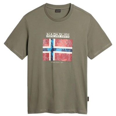 тениска,мъжки,тениски,napapijri,s,guiro,short,sleeve,t,shirt,green,(green,lichen)