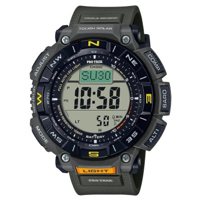 часовник,часовници,casio,pro,trek,watch,lcd,black,olive,green,mineral,(silver)