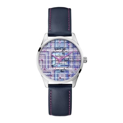 часовник,часовници,guess,clearly,g,block,woman,watch,silver,(blue)