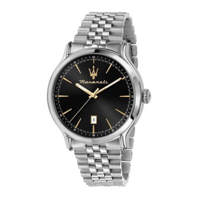 часовник,часовници,maserati,epoca,42,mm,3h,black,dial,br,ss,watch,silver
