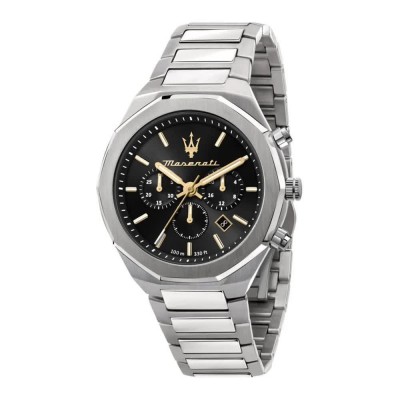 часовник,часовници,maserati,stile,45,mm,chro,black,dial,br,ss,watch,silver