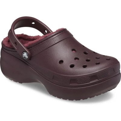 дамски,сандали,и,чехли,crocs,classic,platform,lined,clogs,red,(dark,cherry)