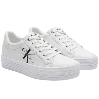 маратонки,дамски,маратонки,calvin,klein,jeans,platform,laceup,trainers,white