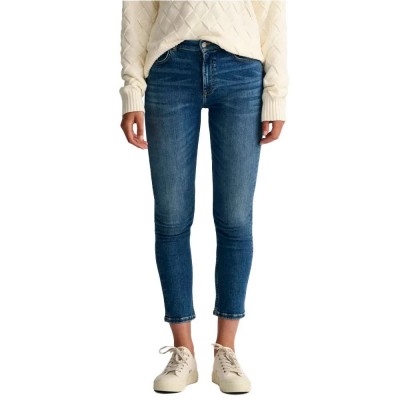 дънки,дамски,панталони,gant,cropped,slim,fit,jeans,blue,(mid,blue,worn,in)