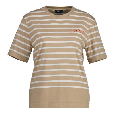 тениска,дамски,тениски,gant,logo,striped,short,sleeve,t,shirt,beige