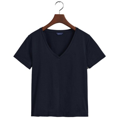 тениска,дамски,тениски,gant,original,short,sleeve,v,neck,t,shirt,black