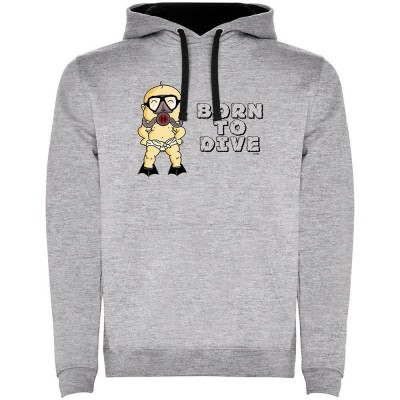 суичър,мъжки,пуловери,kruskis,born,to,dive,two,colour,hoodie,heather,grey,black,(grey)