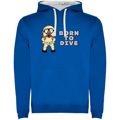 суичър,мъжки,пуловери,kruskis,born,to,dive,two,colour,hoodie,royal,blue,white,(blue)