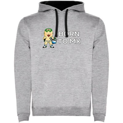 суичър,мъжки,пуловери,kruskis,born,to,mx,two,colour,hoodie,heather,grey,black,(grey)