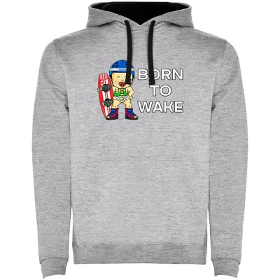 суичър,мъжки,пуловери,kruskis,born,to,wake,two,colour,hoodie,heather,grey,black,(grey)