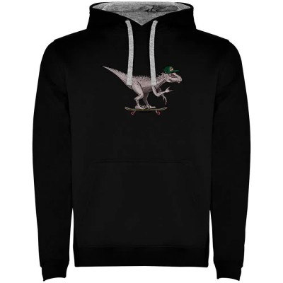 суичър,мъжки,пуловери,kruskis,dino,skate,two,colour,hoodie,black,grey,(black)