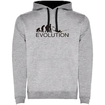 суичър,мъжки,пуловери,kruskis,evolution,spearfishing,two,colour,hoodie,heather,grey,black,(grey)