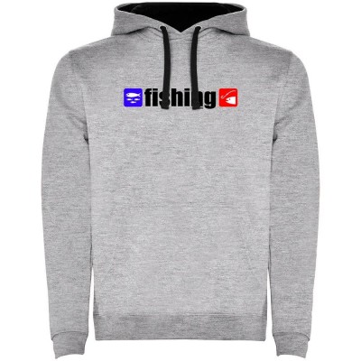 суичър,мъжки,пуловери,kruskis,fishing,two,colour,hoodie,heather,grey,black,(grey)