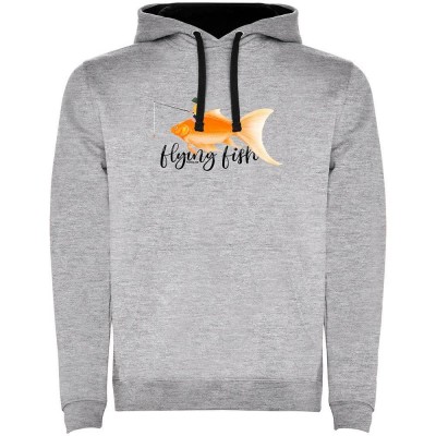 суичър,мъжки,пуловери,kruskis,flying,fish,two,colour,hoodie,heather,grey,black,(grey)