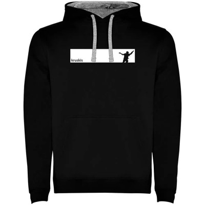 суичър,мъжки,пуловери,kruskis,frame,dive,two,colour,hoodie,black,grey,(black)