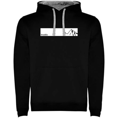 суичър,мъжки,пуловери,kruskis,frame,mountain,two,colour,hoodie,black,grey,(black)