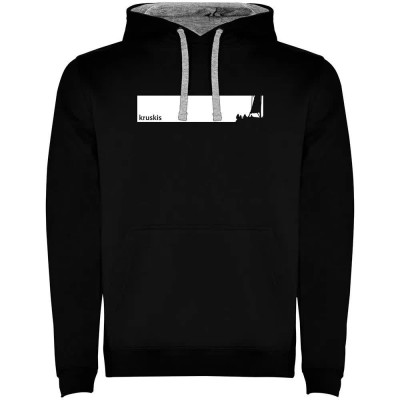 суичър,мъжки,пуловери,kruskis,frame,sail,two,colour,hoodie,black,grey,(black)
