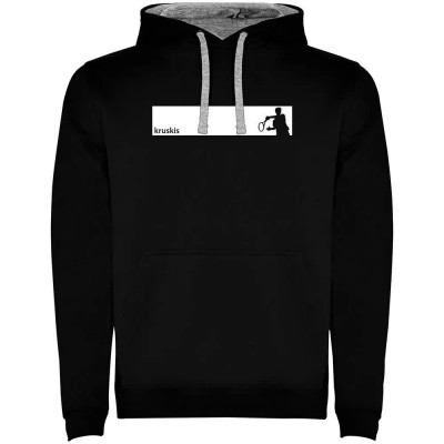 суичър,мъжки,пуловери,kruskis,frame,tennis,two,colour,hoodie,black,grey,(black)
