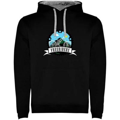 суичър,мъжки,пуловери,kruskis,freeriders,two,colour,hoodie,black,grey,(black)