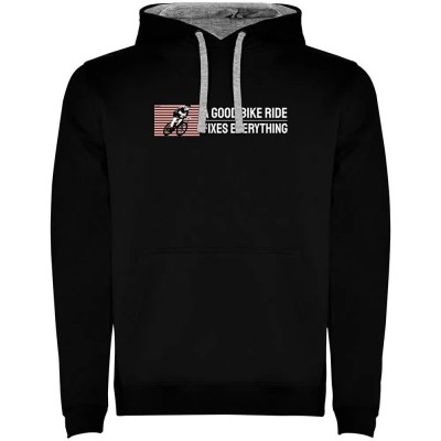 суичър,мъжки,пуловери,kruskis,good,bike,ride,two,colour,hoodie,black,grey,(black)