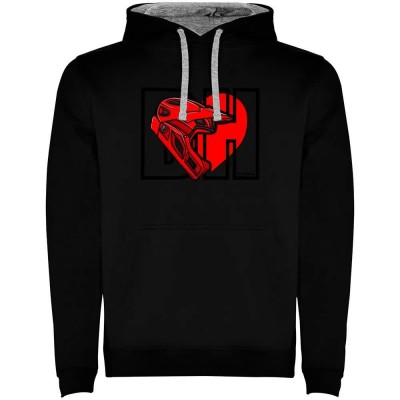суичър,мъжки,пуловери,kruskis,i,love,downhill,two,colour,hoodie,black,grey,(black)