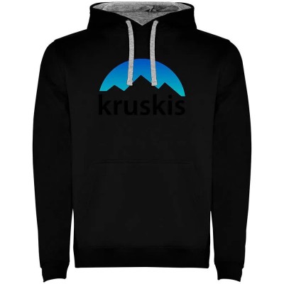 суичър,мъжки,пуловери,kruskis,mountain,silhouette,two,colour,hoodie,black,grey,(black)