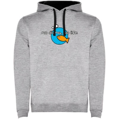 суичър,мъжки,пуловери,kruskis,no,diving,no,life,two,colour,hoodie,heather,grey,black,(grey)