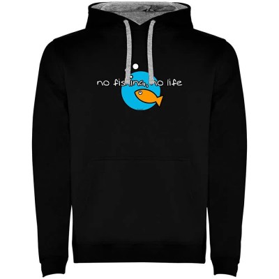 суичър,мъжки,пуловери,kruskis,no,fishing,no,life,two,colour,hoodie,black,grey,(black)